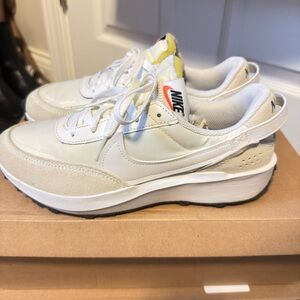 Nike light cream-almost white— Retro Runner Sneakers. 

6.5Y (Big Kids) NO BOX